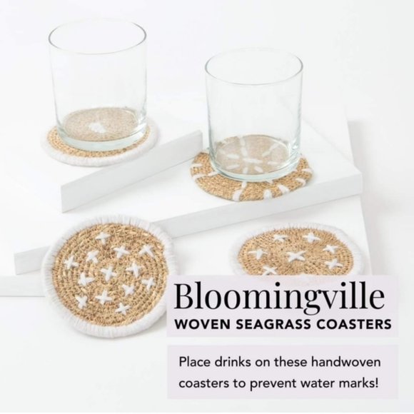 NWT Bloomingville Woven Seagrass Coasters - Picture 3 of 5